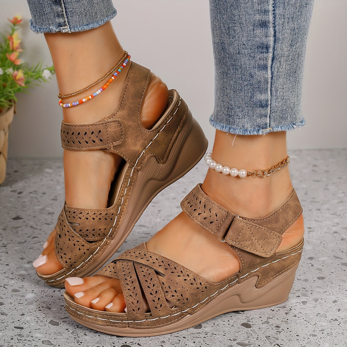 Rena™ | Ortopedisk Sandal med Klack – Komfort & Elegans i Ett