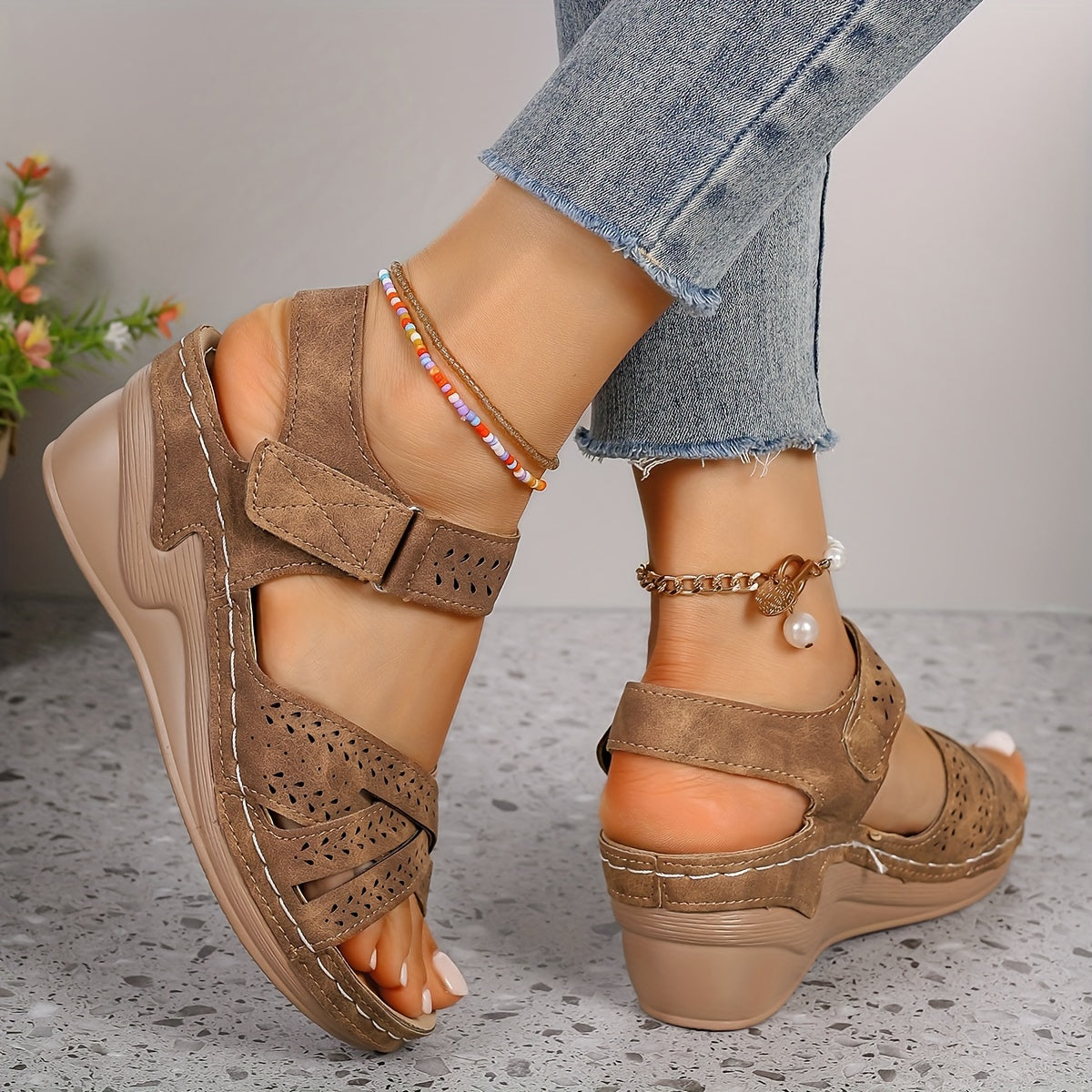 Rena™ | Ortopedisk Sandal med Klack – Komfort & Elegans i Ett