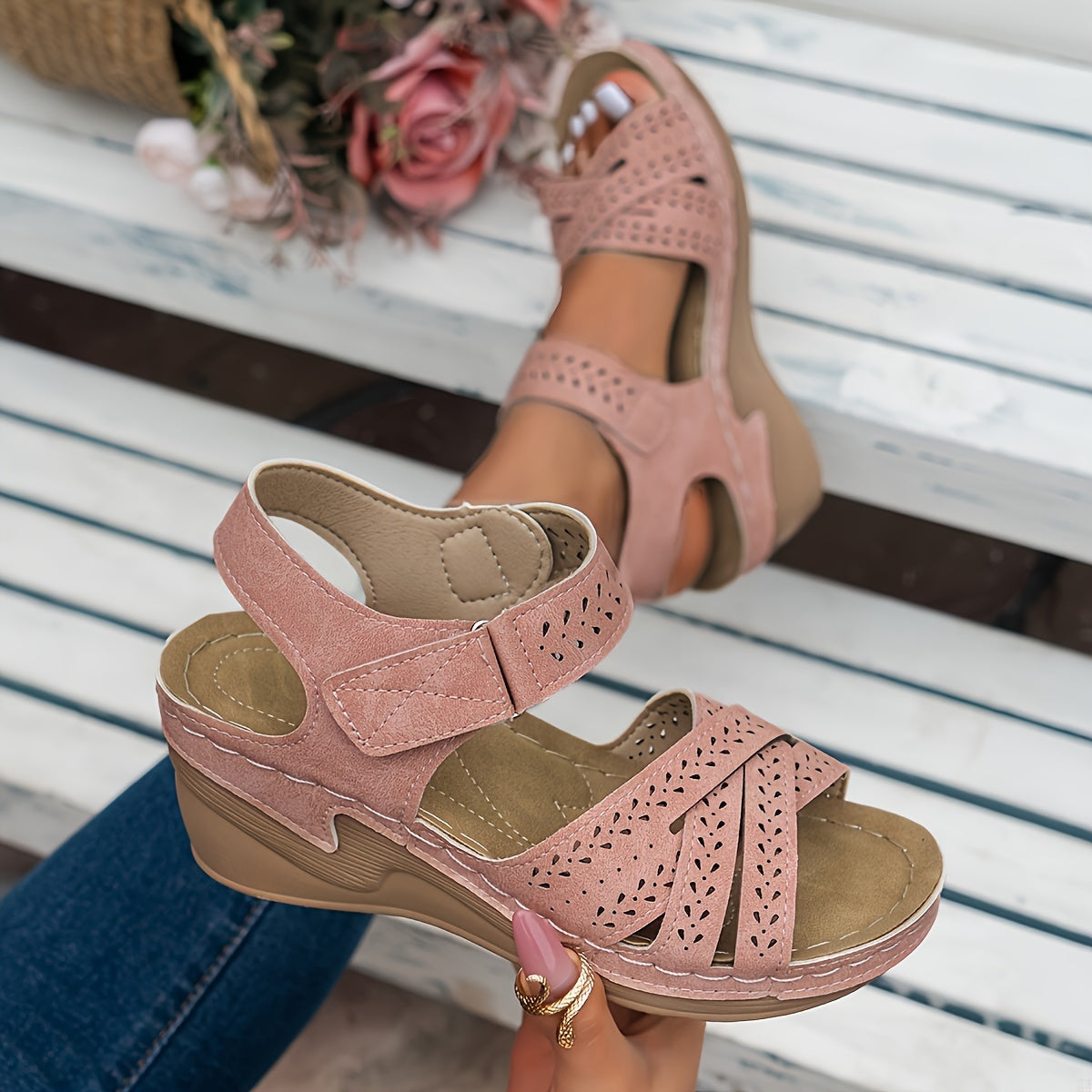 Rena™ | Ortopedisk Sandal med Klack – Komfort & Elegans i Ett