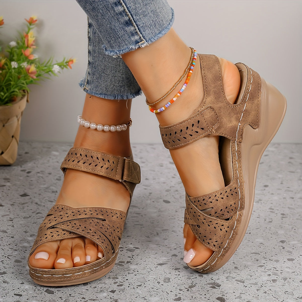 Rena™ | Ortopedisk Sandal med Klack – Komfort & Elegans i Ett