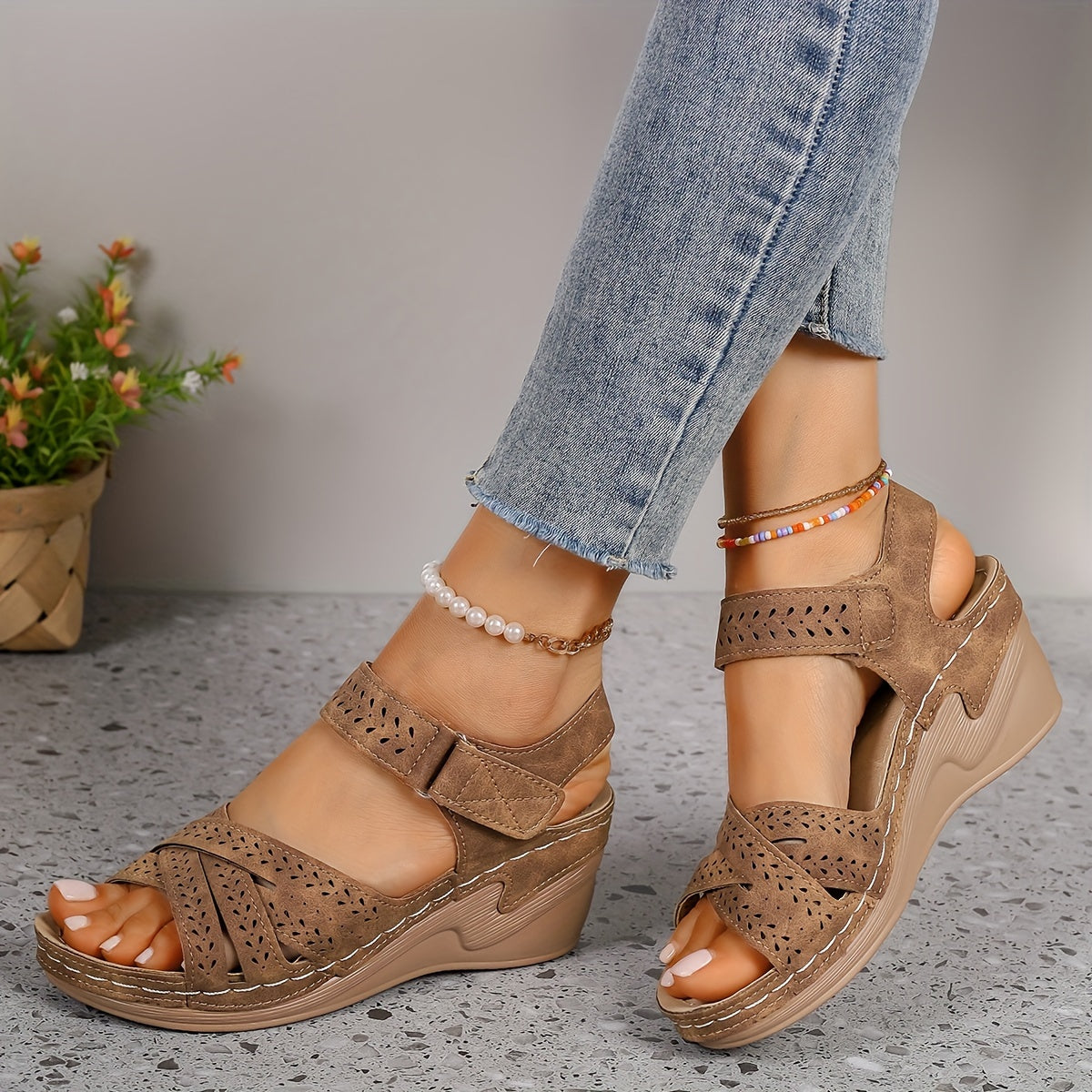Rena™ | Ortopedisk Sandal med Klack – Komfort & Elegans i Ett