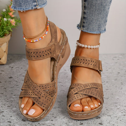 Rena™ | Ortopedisk Sandal med Klack – Komfort & Elegans i Ett