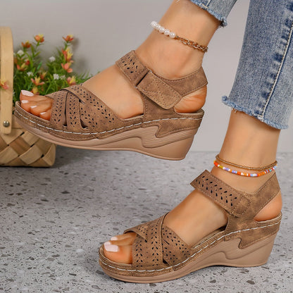 Rena™ | Ortopedisk Sandal med Klack – Komfort & Elegans i Ett