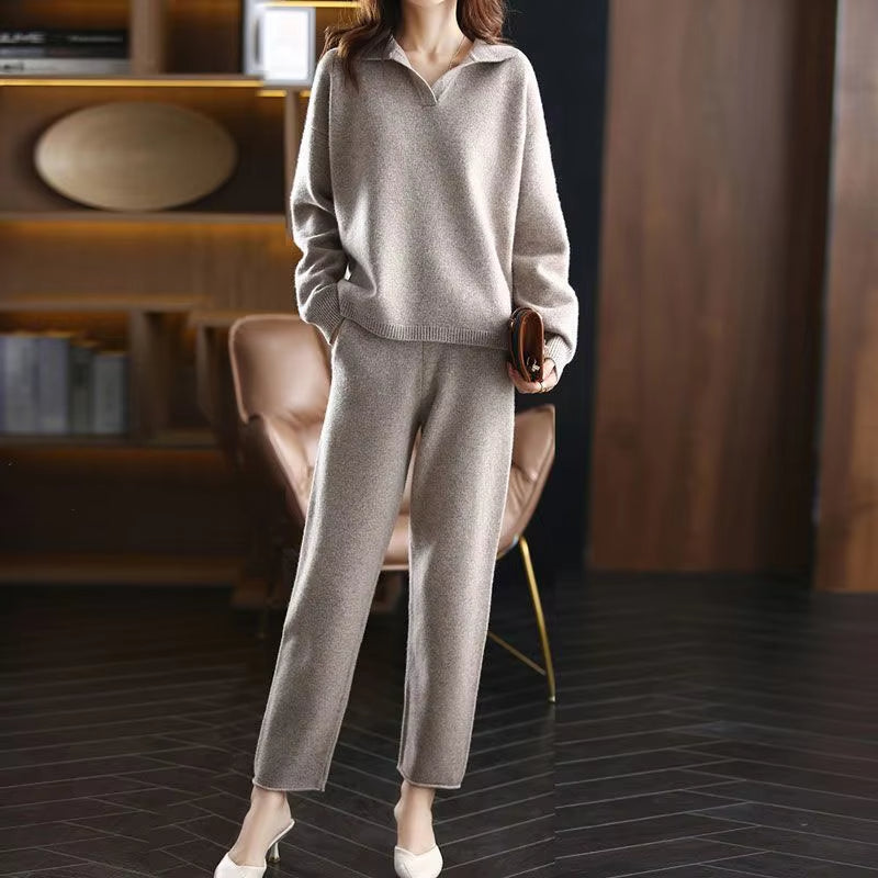 Sophia™ | Lyxig Två-delad Cashmere Set – Elegans och Komfort i Ett