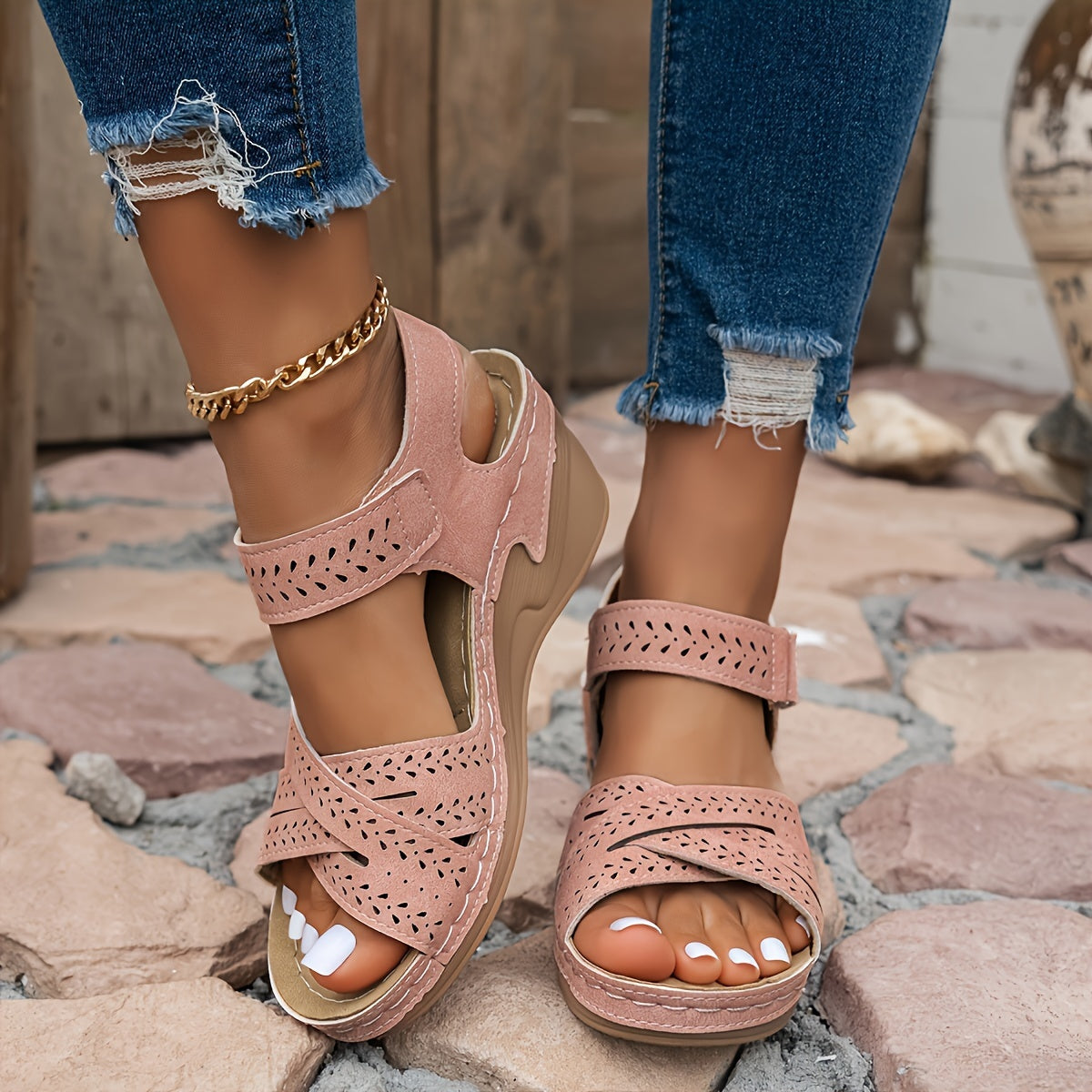 Rena™ | Ortopedisk Sandal med Klack – Komfort & Elegans i Ett