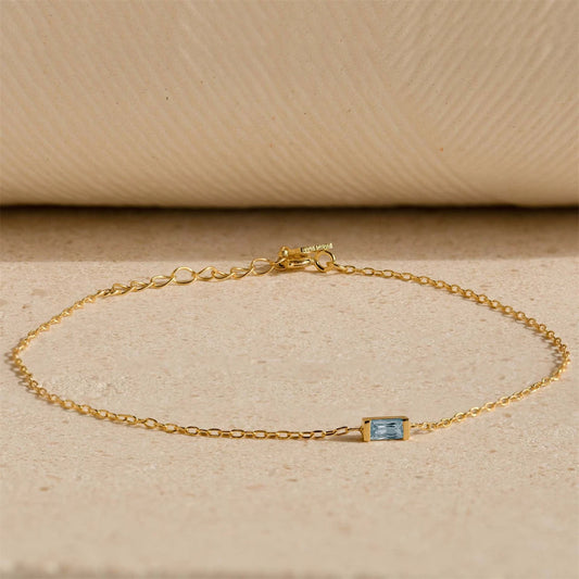 Mira™ | Rechthoekig Birthstone Armband – Elegans i Varje Detalj