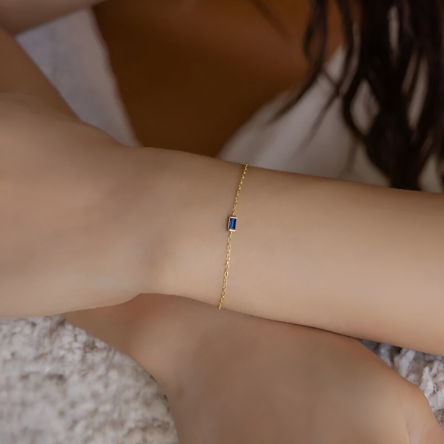 Mira™ | Rechthoekig Birthstone Armband – Elegans i Varje Detalj