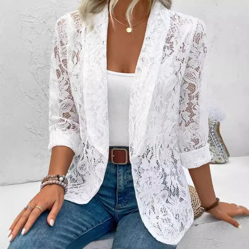 Serena™ | Lyxig Blonde Blazer för Tidlös Elegans