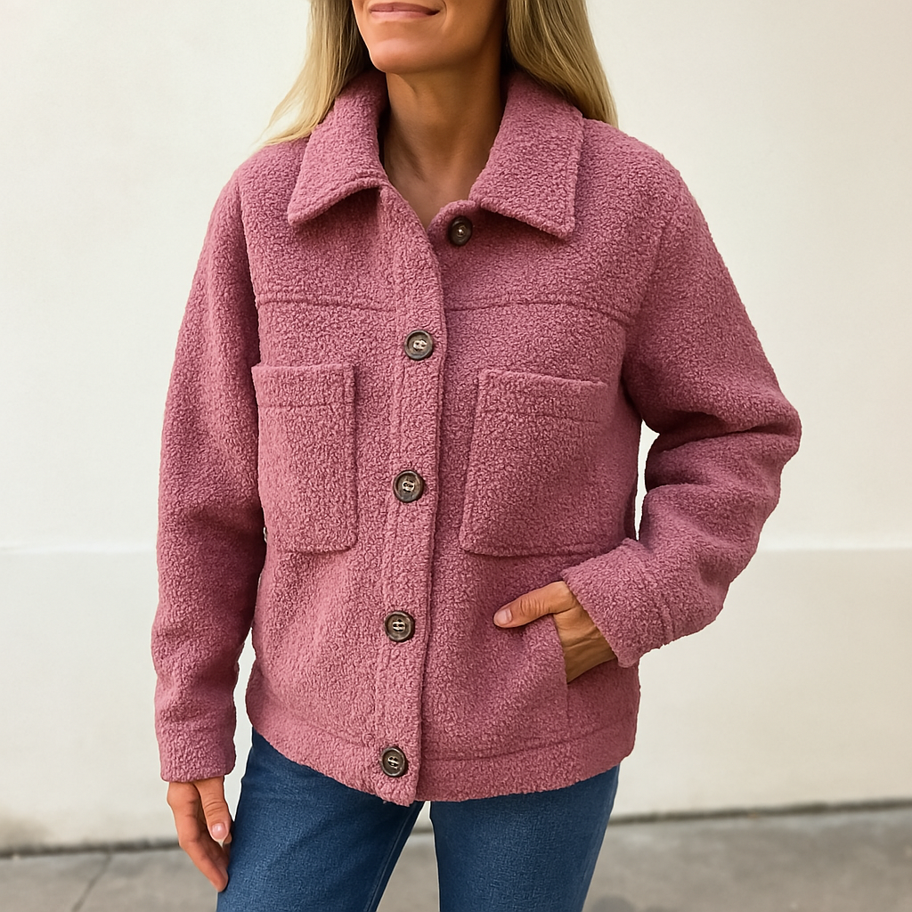Romy™ | Elegant Kort Kapp med Revers – Komfort & Klass för Varje Dag